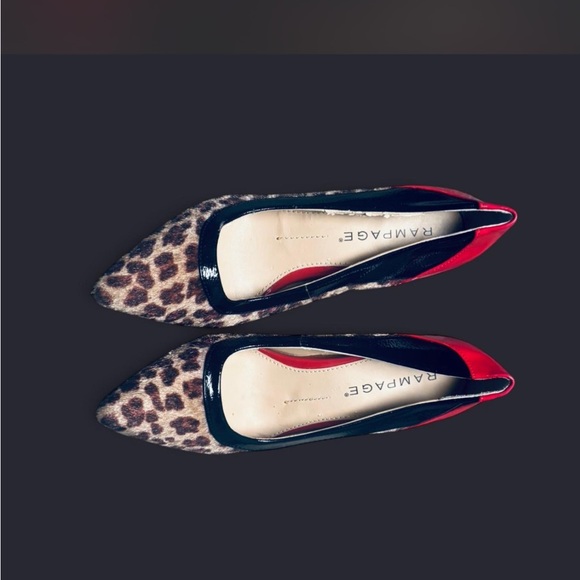 Rampage Red and Leopard Print Heels - Picture 8 of 8
